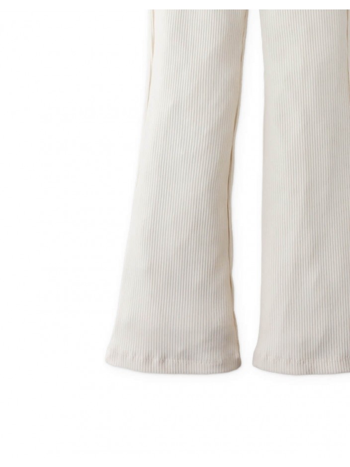 Plain Ribbed Flare Leggings