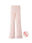 Ribbed Flare Leggings with All-Over Apple Print