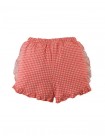 Jersey Shorts with Ruffles and All-Over Gingham Print