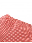 Jersey Shorts with Ruffles and All-Over Gingham Print