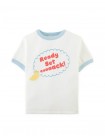 Blue Contrast Ringer T-shirt with Duck Print