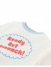 Blue Contrast Ringer T-shirt with Duck Print