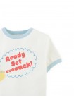 Blue Contrast Ringer T-shirt with Duck Print