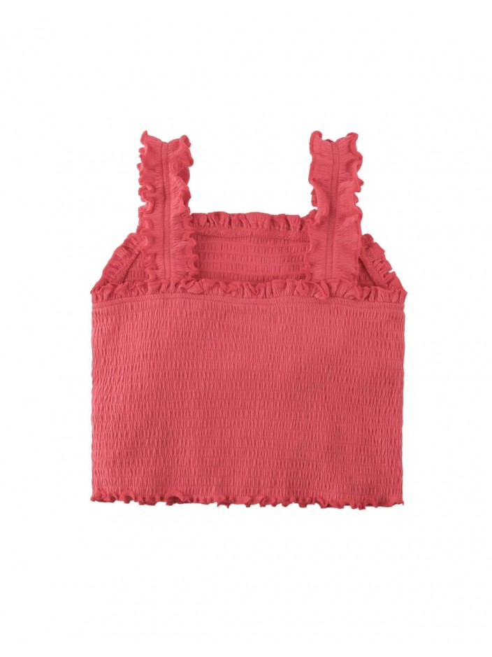 Fully Smocked Tank Top with Ruffled Strappy Sleeves