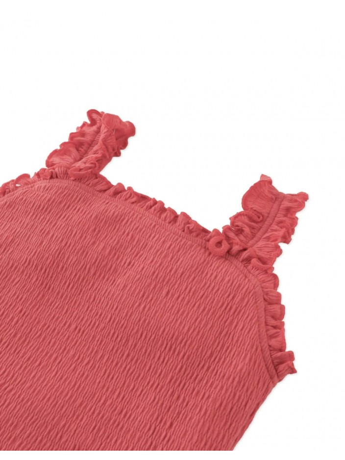 Fully Smocked Tank Top with Ruffled Strappy Sleeves