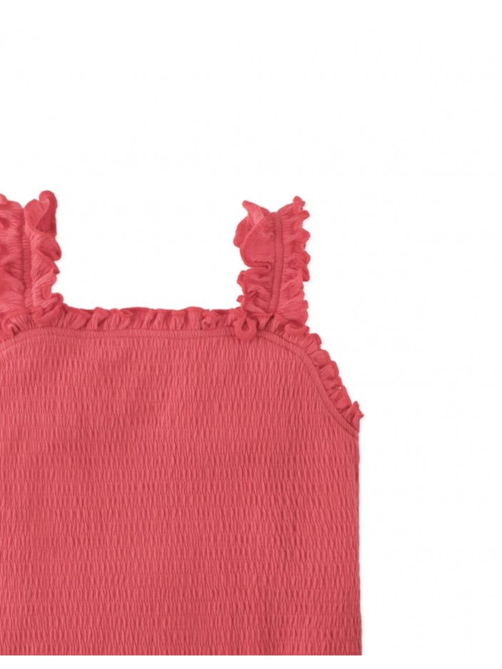 Fully Smocked Tank Top with Ruffled Strappy Sleeves