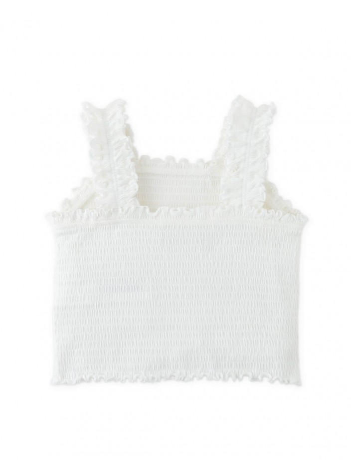 Fully Smocked Tank Top with Ruffled Strappy Sleeves