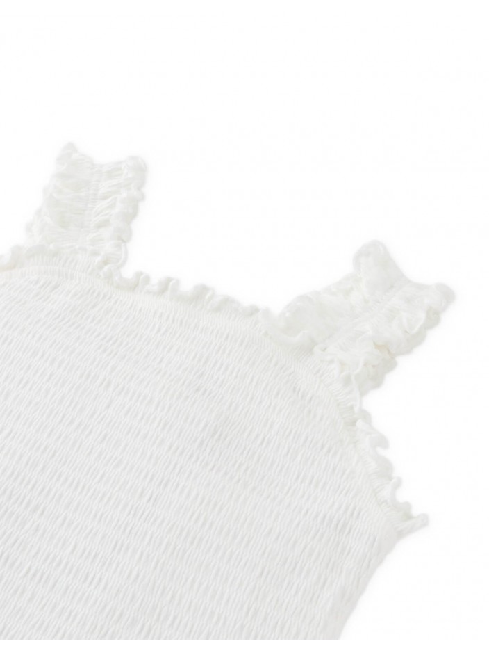 Fully Smocked Tank Top with Ruffled Strappy Sleeves