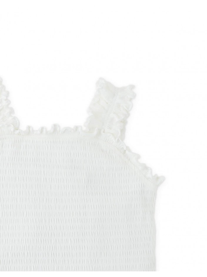 Fully Smocked Tank Top with Ruffled Strappy Sleeves