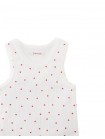 Ribbed Tank Top with Lace, Lettuce Edge & Rosette Appliqué