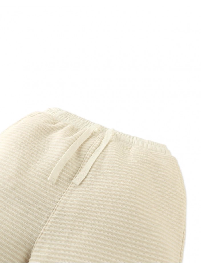 Textured Stripe Knit Drawstring Pull-On Shorts
