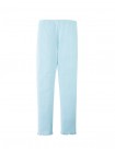 Fitted Leggings with All-Over Blue Gingham Print and Lettuce-Edge Hem