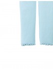 Fitted Leggings with All-Over Blue Gingham Print and Lettuce-Edge Hem