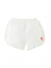 Jersey Shorts with Ruffles and Apple Embroidery