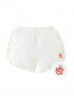 Jersey Shorts with Ruffles and Apple Embroidery