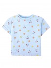 All-Over Fruit Print T-shirt with Side Slit