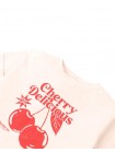 Graphic Tee with Side Slit and Cherry Spot Print