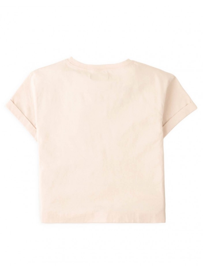 Graphic Tee with Side Slit and Cherry Spot Print