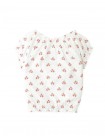 Floral Print Blouse with Contrast Stitching and Bow Ties