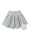Terry Gray Melange Pleated Shorts with Thick Garter Waistband