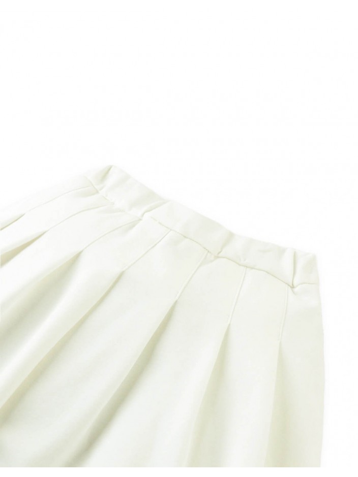 Plain Straight Pleated Skort