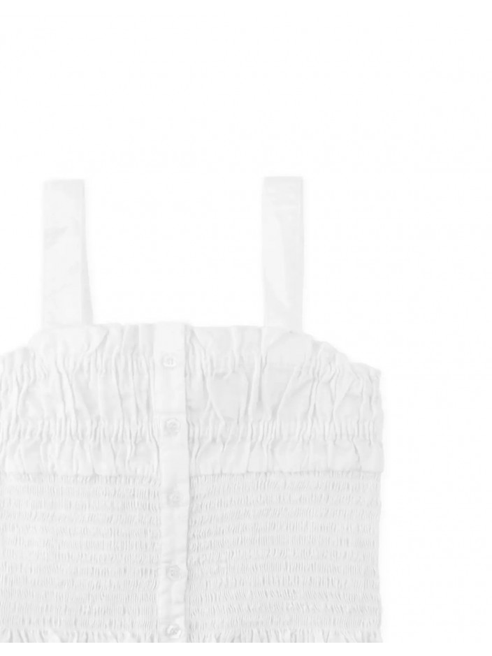 Strappy Smocked Top with Button Placket