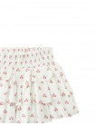 Smocked Waist Viscose Tiered Skort with Ditsy Floral Print