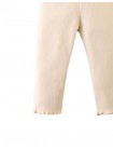 Plain Fitted Leggings with Lettuce-Edge Hem