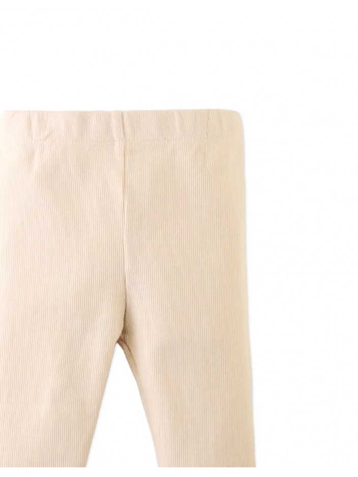 Plain Fitted Leggings with Lettuce-Edge Hem