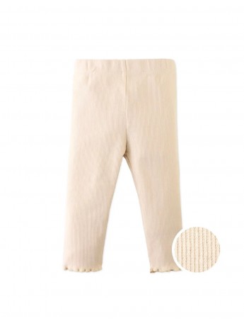 Plain Fitted Leggings with Lettuce-Edge Hem
