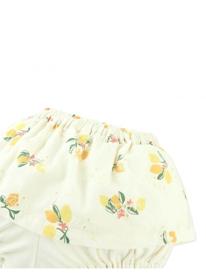 Cotton Eyelet Skort with Paperbag Waist