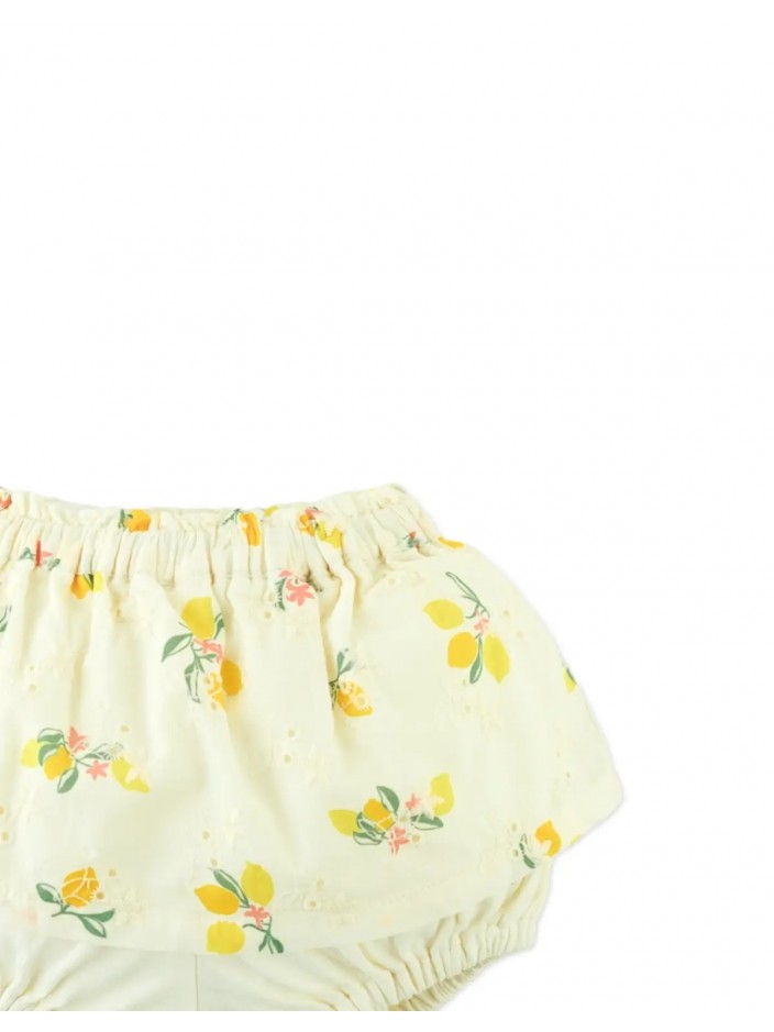 Cotton Eyelet Skort with Paperbag Waist