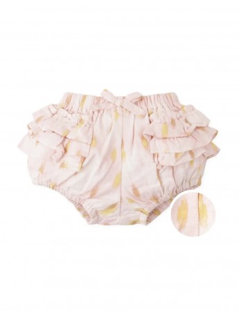 Bloomers with Tiered Ruffles and Bow Appliqué