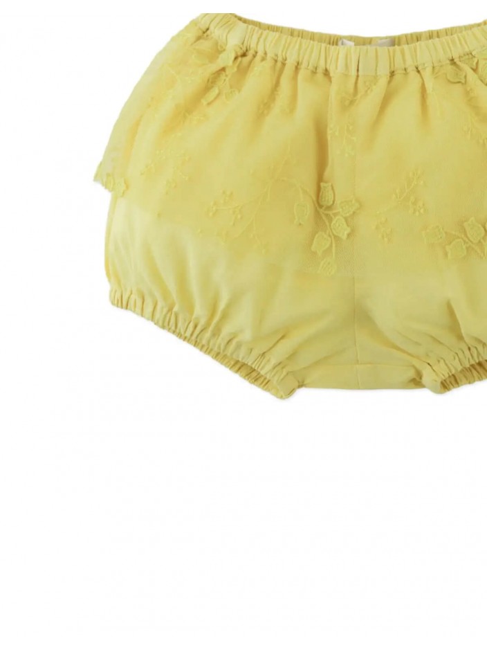 Bloomer Shorts with Garterized Waistband & Hem, Peplum Waist