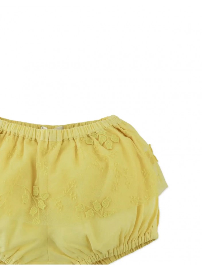 Bloomer Shorts with Garterized Waistband & Hem, Peplum Waist