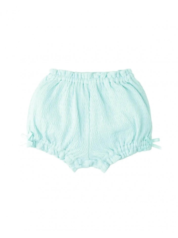 Bloomer Shorts with Ruffled Waist & Hem and Bow Appliqué