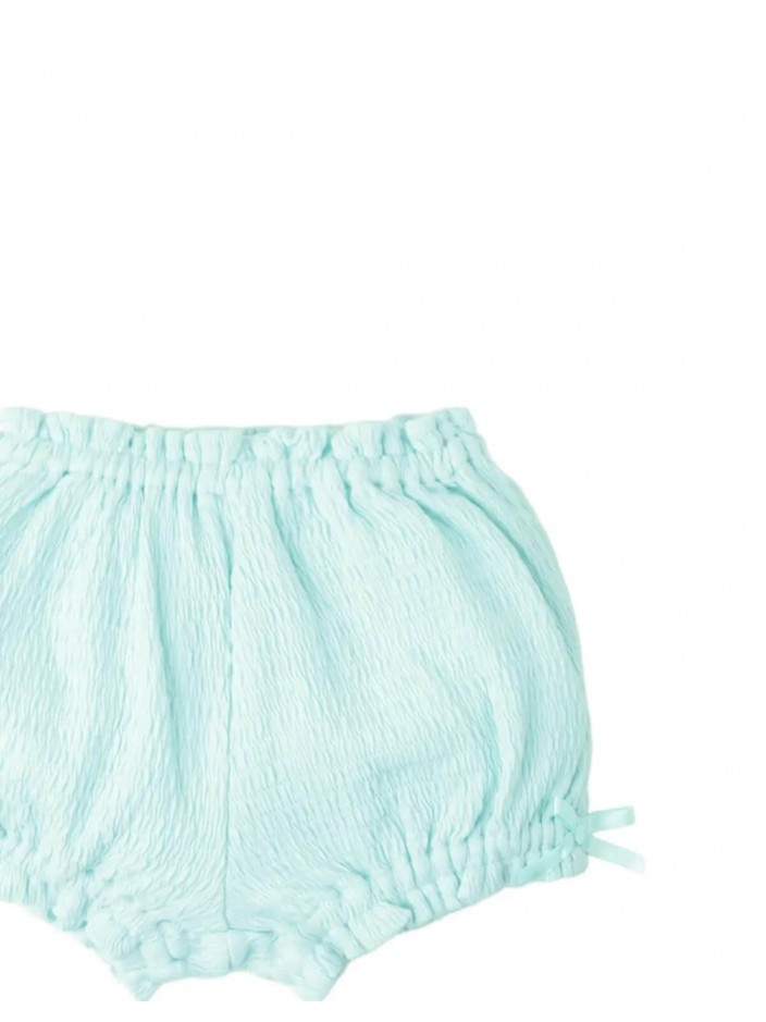 Bloomer Shorts with Ruffled Waist & Hem and Bow Appliqué