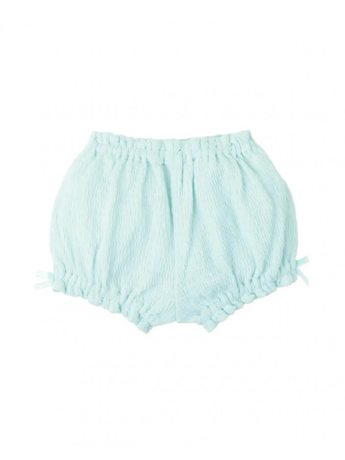 Bloomer Shorts with Ruffled Waist & Hem and Bow Appliqué