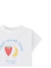 Graphic Tee with Amboy Cut and Fruits Spot Print