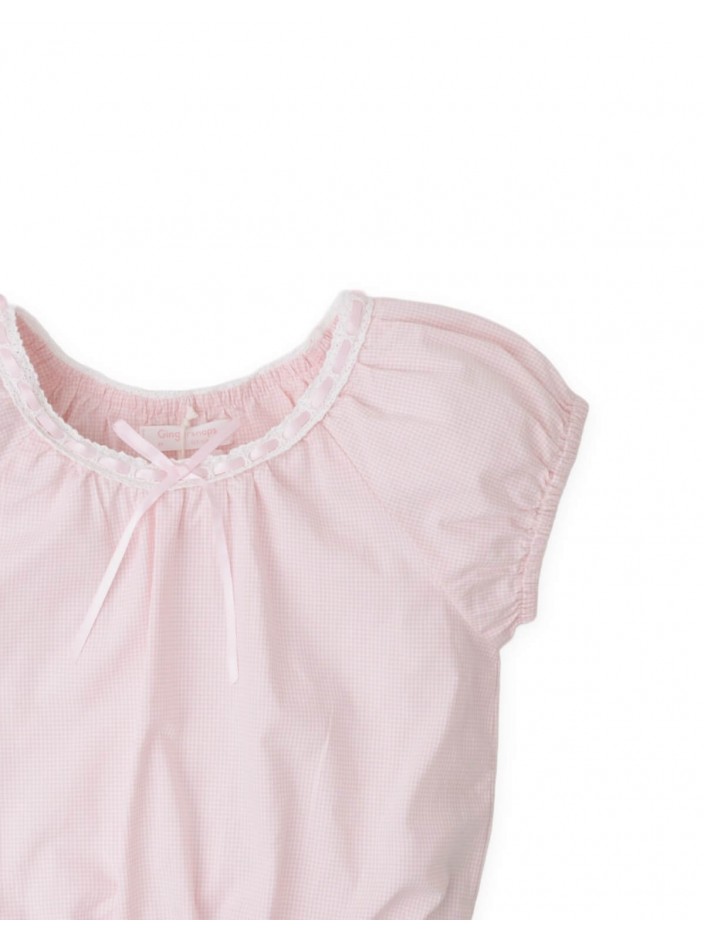 Brielle Gingham Top with Lace Detail