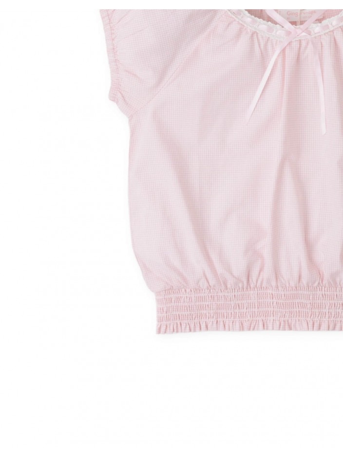 Brielle Gingham Top with Lace Detail