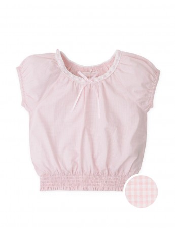 Brielle Gingham Top with Lace Detail