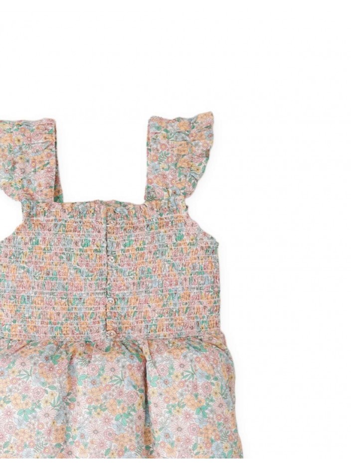 Cosima Floral Smocked Dress with Ruffle Sleeves