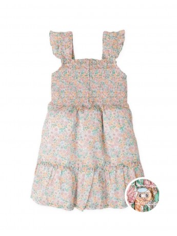 Cosima Floral Smocked Dress with Ruffle Sleeves