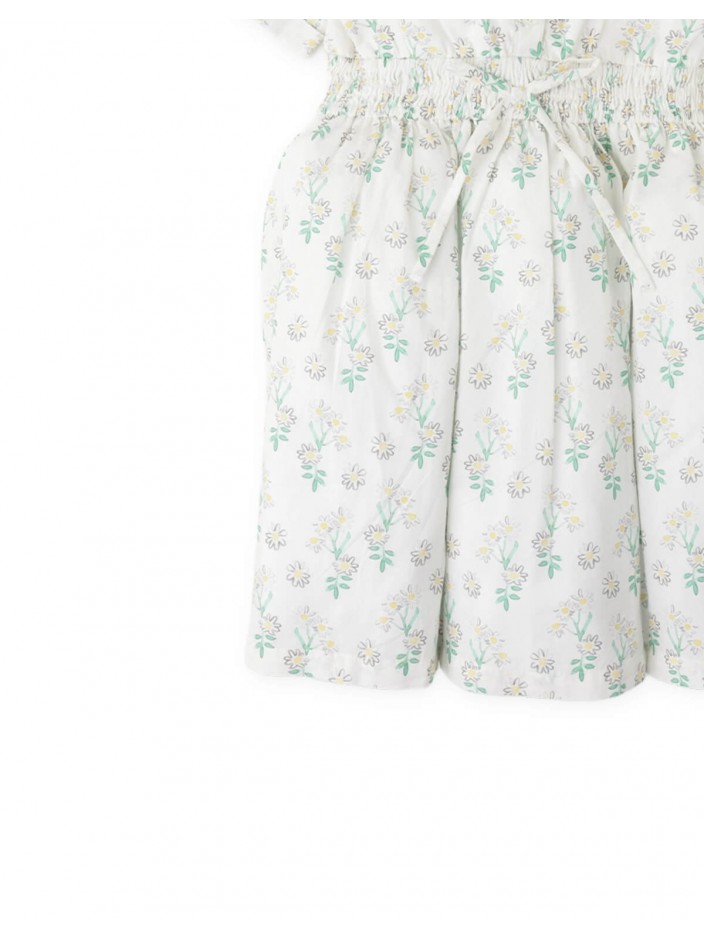 Gloria Daisy Print Dress with Notched Collar