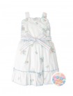 Leonora Floral Embroidered Dress with Sash Belt