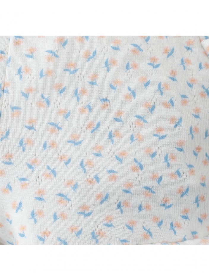 Baby Dina Pointelle Shorts with All-Over Bird Print and Ruffles