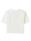 Boxy Tee with Graphic Print and Daisy Crochet Appliqué