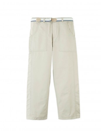 Ravi Twill Patch Pocket Pants with Printed Belt