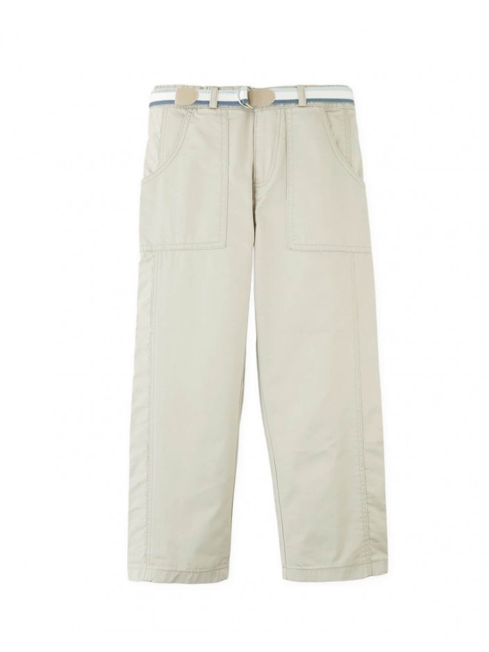 Ravi Twill Patch Pocket Pants with Printed Belt